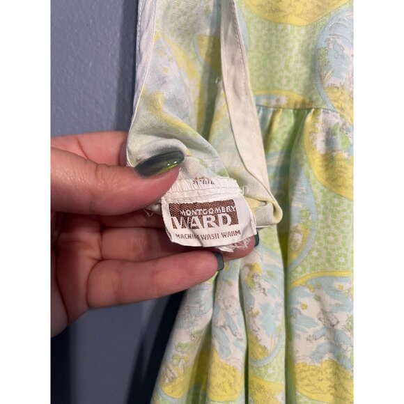 Vintage Montgomery Ward Tank House Dress/Mumu With Snap Buttons & Pockets Size S - Picture 4 of 12